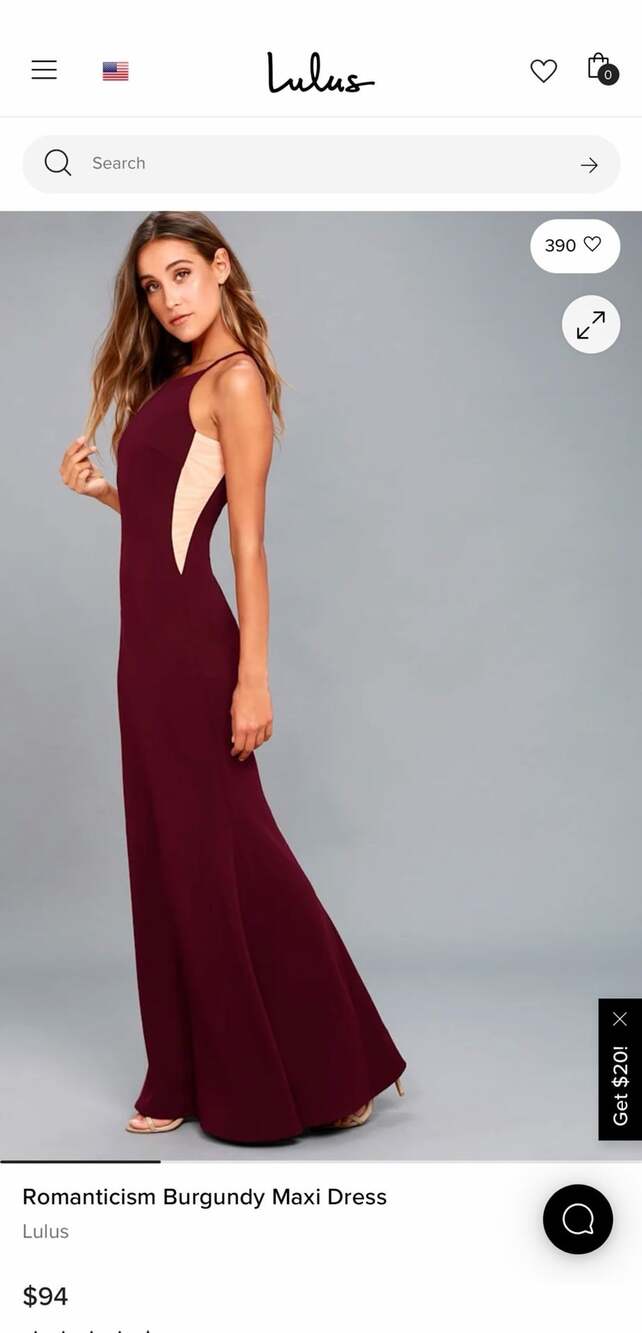 New Lulus Romanticism Burgundy Maxi Dress with Mesh Inset size Large
